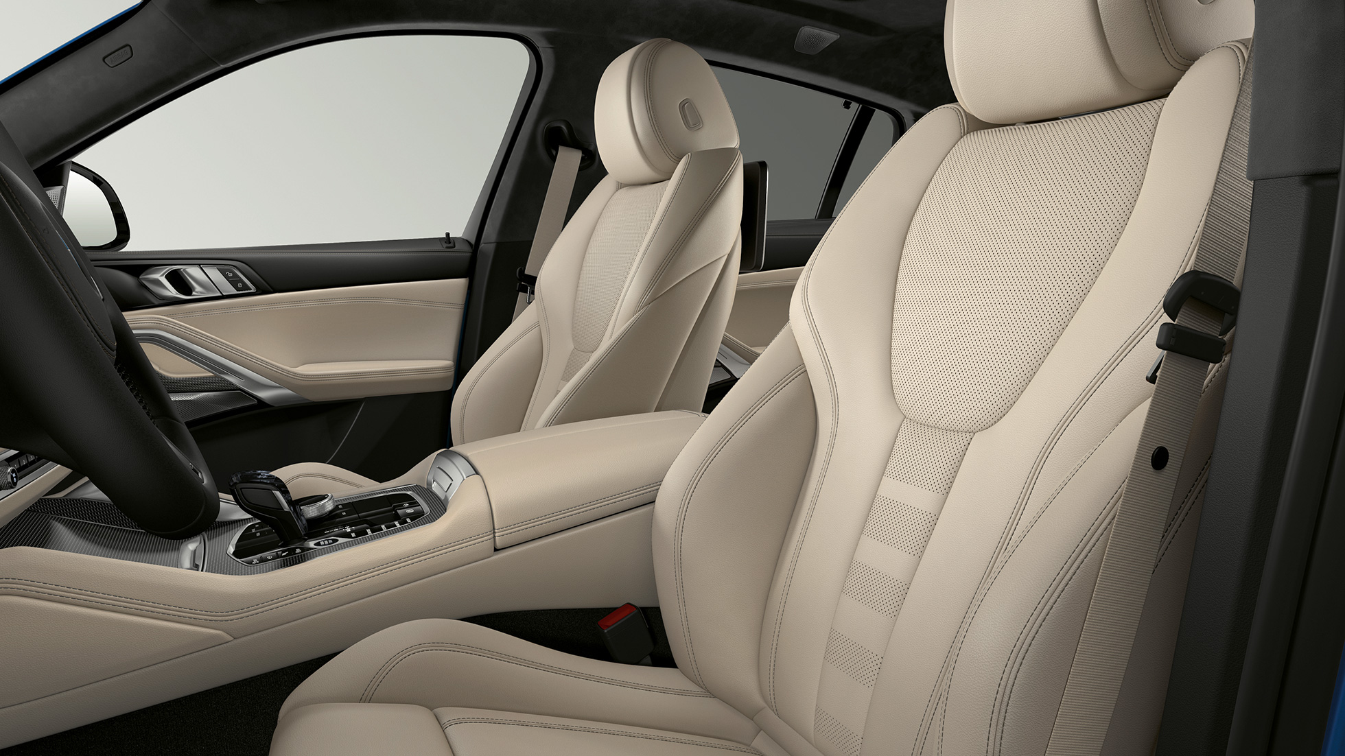 BMW X6 with M Sport package, upholstery. BMW X6 Interior with M Sport package with focus on upholstery.