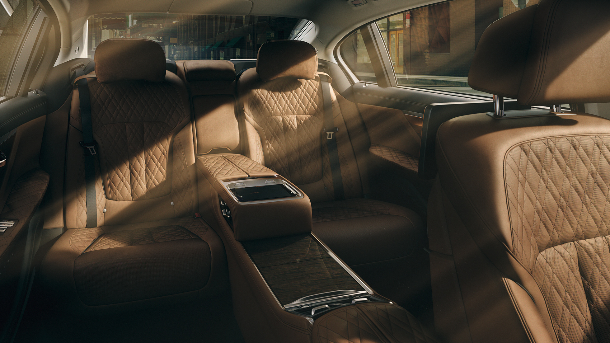 BMW 7 Series Sedan leather seats BMW 7 Series Sedan: close-up of high-quality leather seats